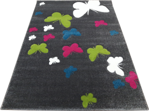 Dywan DIAMOND 3D  w motylki motyle Szary Grafit Butterfly