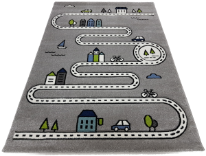Dywan DIAMOND 3D w ulice uliczki szary popielaty 