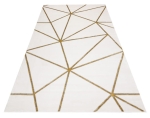 Dywan EMERALD PASKI glamour kremowy złoty kreski biały