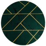 Dywan EMERALD KRESKI glamour butelkowa zieleń ze złotym koło