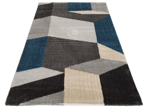 Dywan LARA szaro granatowy geometria geo szary