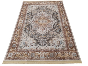 Dywan DIGITAL Victoria klasyczny tradycyjny beżowy brązowy  z frędzlami loft