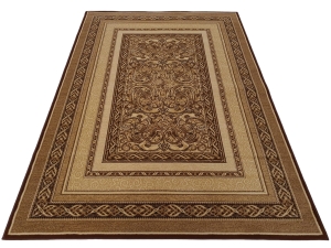 Dywan ARALIA STANDARD Agnella beż beżowy klasyczny ramka brązowy