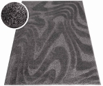 Dywan PISA 3D fala ciemny szary w stylu boho loftowy pętelkowy