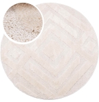 Dywan PISA 3D koło kółko romby geometryczny ivory kremowy w stylu boho loftowy pętelkowy