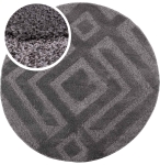 Dywan PISA 3D koło kółko romby geometryczny ciemny szary w stylu boho loftowy pętelkowy 