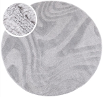 Dywan PISA 3D  koło kółko fala jasny szary w stylu boho loftowy pętelka