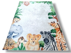 Dywan DIGITAL ZOO motyw JUNGLE w zwierzątka żyrafa dżungla las 