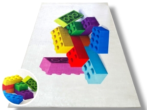 Dywan DIGITAL kolorowy w klocki  do zabawy klockami lego duplo cobi duże konstrukcyjne
