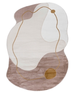 Dywan SILALUX 7708A kształt kaszmirowy japandi boho owalny nieregularny