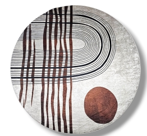 Dywan DIGITAL ART DECO loftowy brązowy beżowy łuki japandi kółko koło
