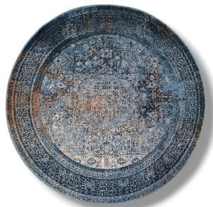Dywan OMEGA MAMLUK dywilan dark blue orient 100% wełna niebieski koło kółko