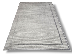 Dywan PURE 2 dywilan grey szary w paski ramka styl boho loftowy 3D