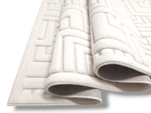 Dywan JUNO LUX 4 dywilan CREAM kremowy w kwadraty styl boho loftowy 3D GRUBY geometryczny